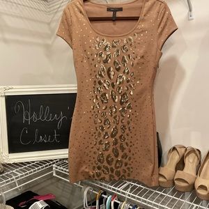 BCBG SIZE SMALL SEQUIN CHEETAH DRESS